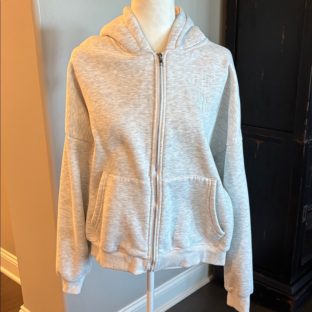 Body Bar Pilates Light Gray Zip-Up Hoodie Jacket